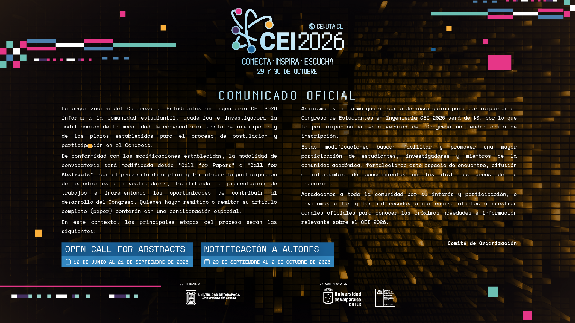 Comunicado Oficial 01
